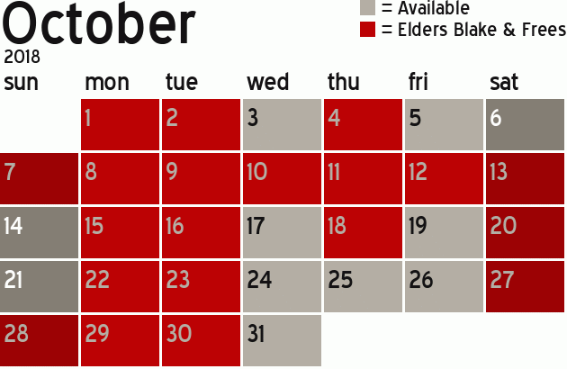 Missionary Dinner Calendar
