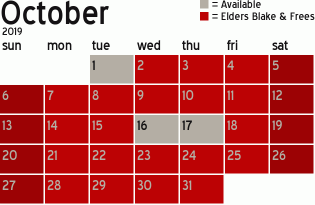 Missionary Dinner Calendar