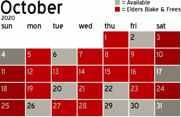 Missionary Dinner Calendar