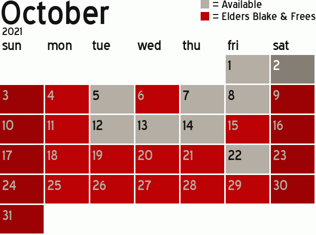 Missionary Dinner Calendar