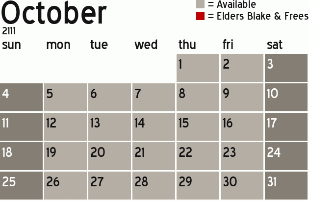Missionary Dinner Calendar