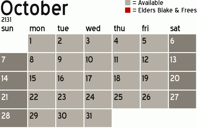 Missionary Dinner Calendar