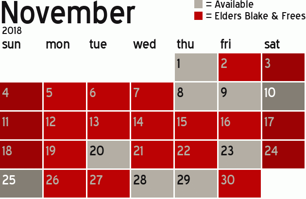 Missionary Dinner Calendar