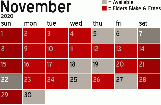 Missionary Dinner Calendar