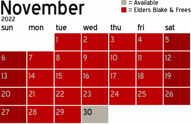 Missionary Dinner Calendar