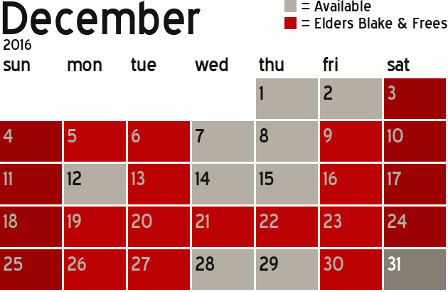 Missionary Dinner Calendar