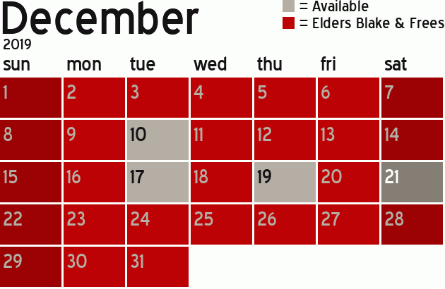 Missionary Dinner Calendar